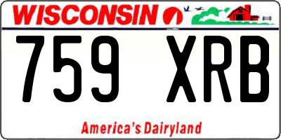 WI license plate 759XRB