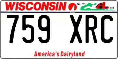 WI license plate 759XRC