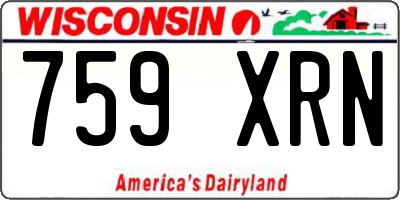 WI license plate 759XRN