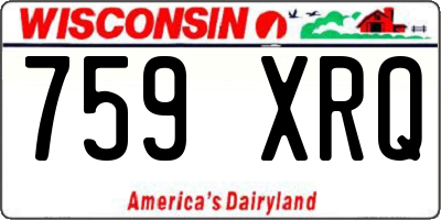 WI license plate 759XRQ