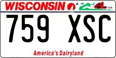WI license plate 759XSC