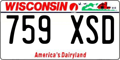 WI license plate 759XSD