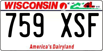 WI license plate 759XSF