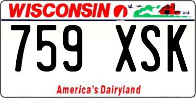 WI license plate 759XSK