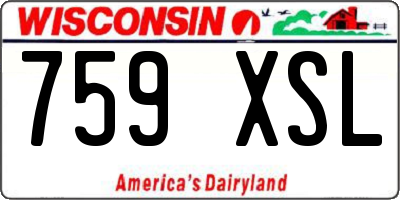 WI license plate 759XSL