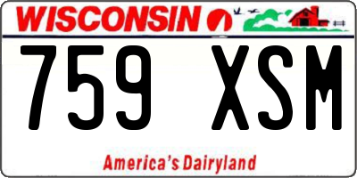 WI license plate 759XSM