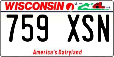 WI license plate 759XSN