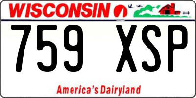 WI license plate 759XSP