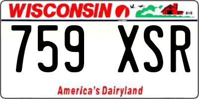 WI license plate 759XSR