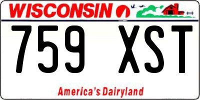 WI license plate 759XST