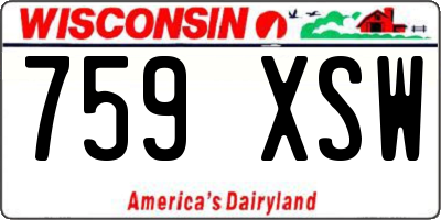 WI license plate 759XSW