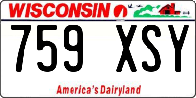 WI license plate 759XSY