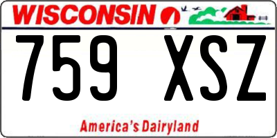 WI license plate 759XSZ