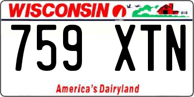 WI license plate 759XTN