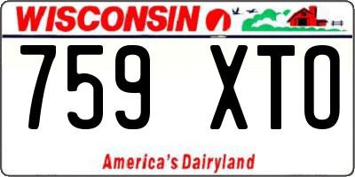 WI license plate 759XTO