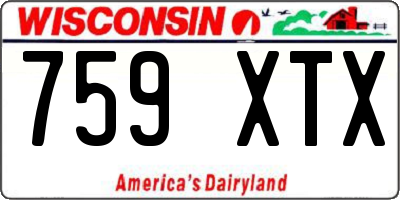 WI license plate 759XTX