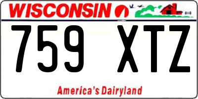WI license plate 759XTZ