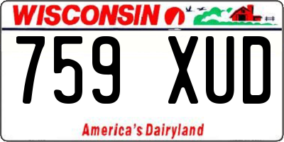 WI license plate 759XUD