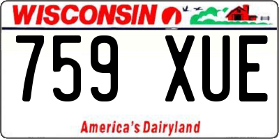 WI license plate 759XUE
