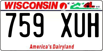 WI license plate 759XUH