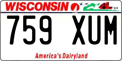 WI license plate 759XUM