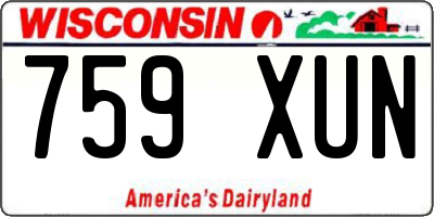 WI license plate 759XUN