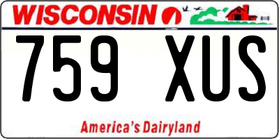 WI license plate 759XUS