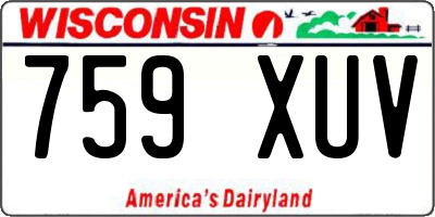 WI license plate 759XUV