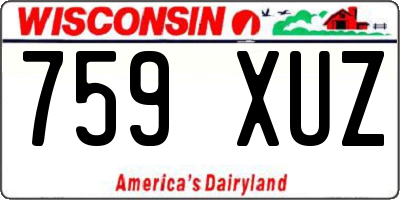 WI license plate 759XUZ
