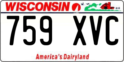 WI license plate 759XVC