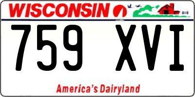WI license plate 759XVI
