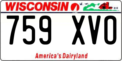 WI license plate 759XVO