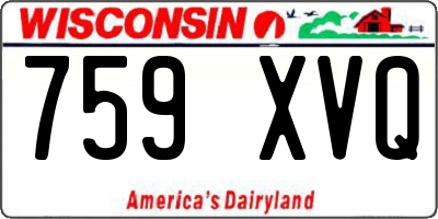 WI license plate 759XVQ