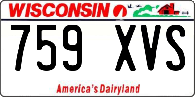 WI license plate 759XVS