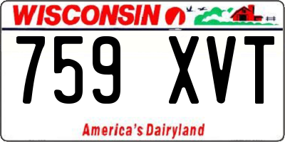 WI license plate 759XVT