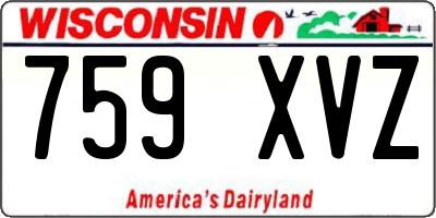 WI license plate 759XVZ