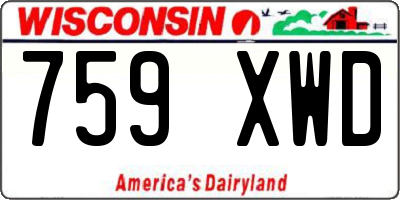 WI license plate 759XWD