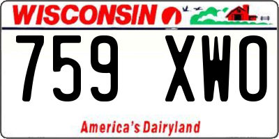 WI license plate 759XWO