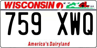 WI license plate 759XWQ