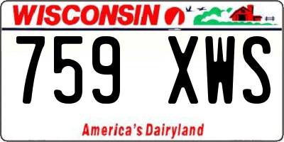 WI license plate 759XWS
