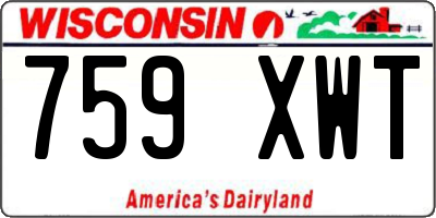 WI license plate 759XWT
