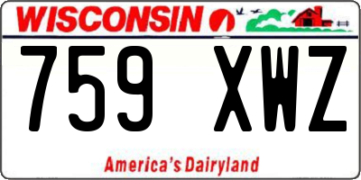 WI license plate 759XWZ