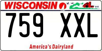 WI license plate 759XXL