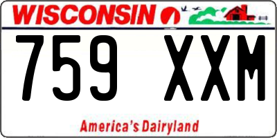 WI license plate 759XXM