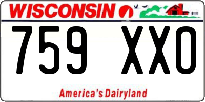 WI license plate 759XXO
