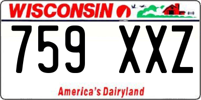 WI license plate 759XXZ