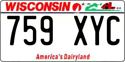 WI license plate 759XYC
