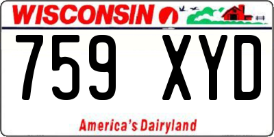 WI license plate 759XYD