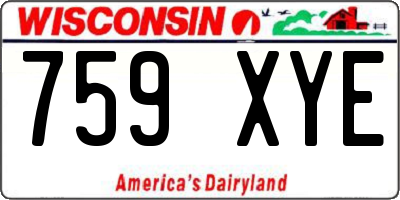 WI license plate 759XYE