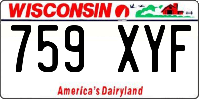WI license plate 759XYF